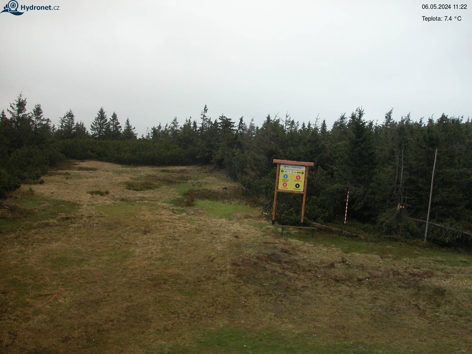 Aktualní snímek stanice Lysá hora - pohled na sever